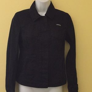 Vintage 90's GUESS Snap Up Front Black Jacket  S